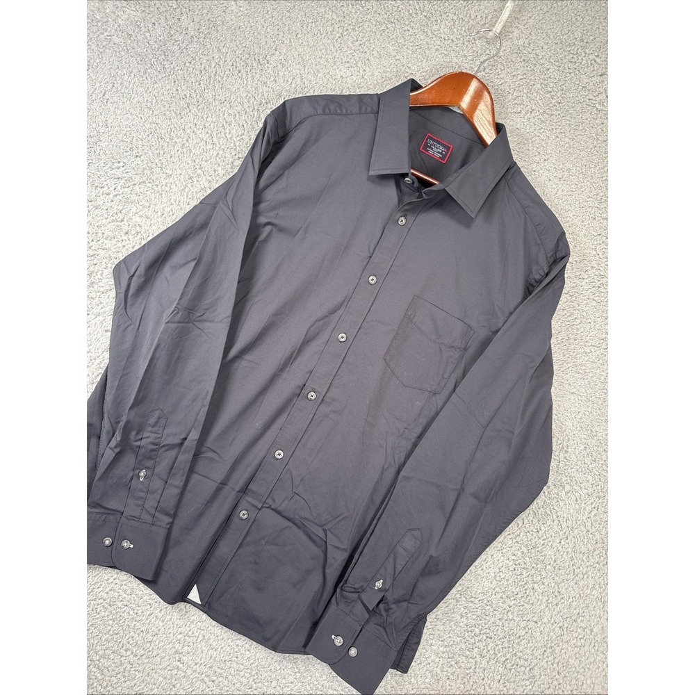 UNTUCKit Gironde Shirt Mens 2XL Black Button Up Long‎ Sleeve Nylon